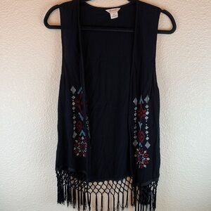 Ariat womens western vest sz s/p country fringe boho coastal cowgirl festival